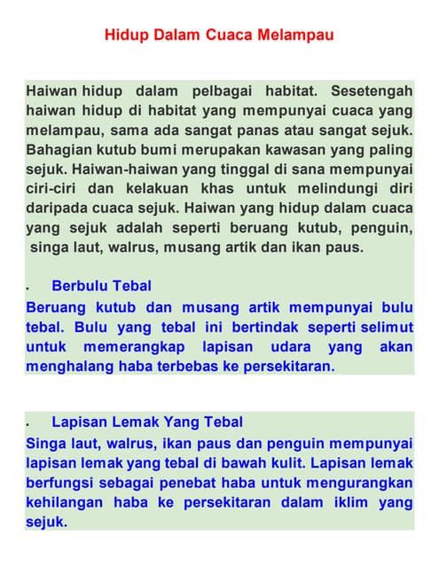 Hidup Dalam Cuaca Melampau