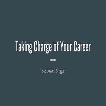 Lynda #3 taking charge of your career