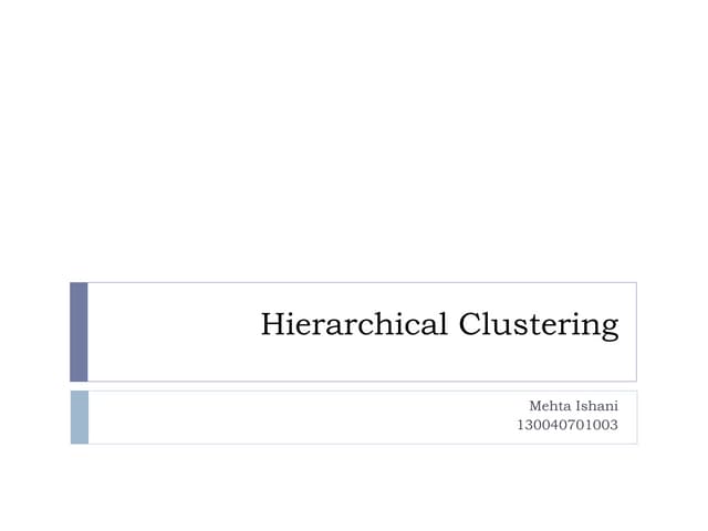 Hierarchical clustering