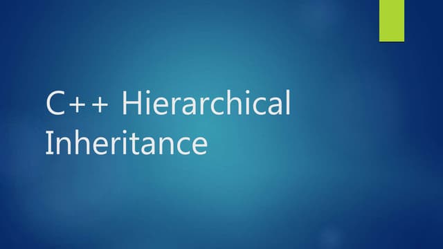 Hierarchical inheritance