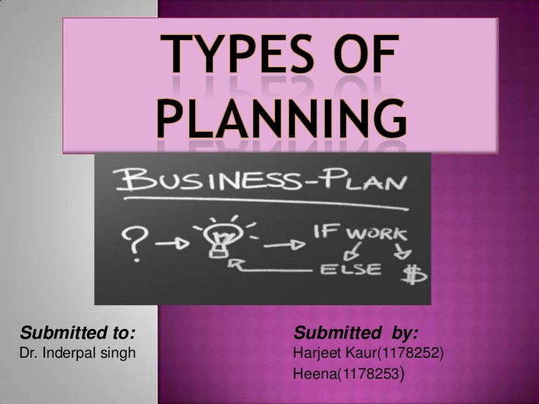 types of planning