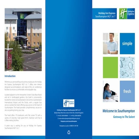 Holiday Inn Express Soton M27 Jct7 Rack Card | PDF