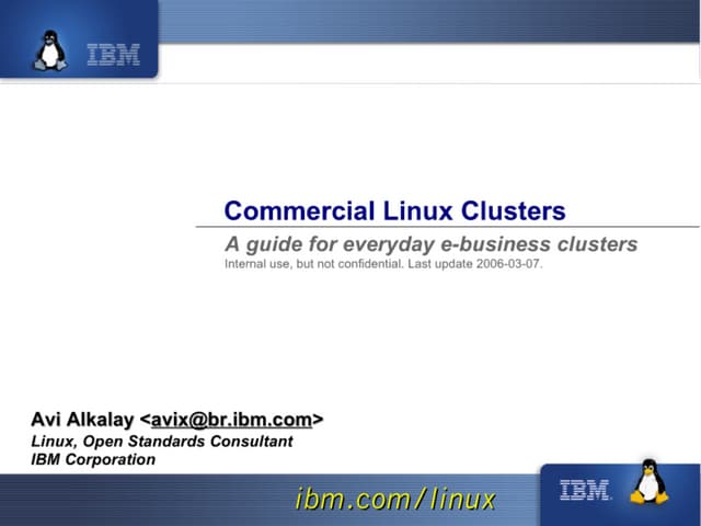 High Availability Linux Clusters