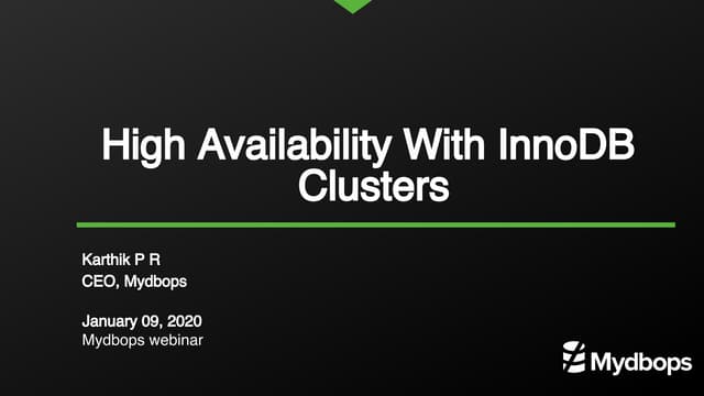 High Availability With InnoDB Clusters