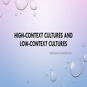 High & Low Context Culture | PDF