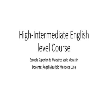 High intermediate english level course 1