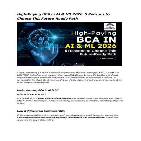 High-Paying BCA in AI & ML 2026 - 5 Reasons to Choose This Future-Ready ...