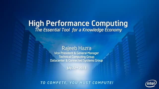 High Performance Computing: The Essential tool for a Knowledge Economy