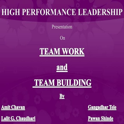 H I G H  P E R F O R M A N C E  L E A D E R S H I P  P R E S E N T A T I O N