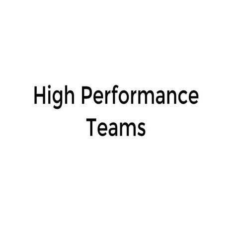 “High performance teams" - Marco Cecconi