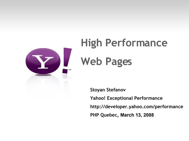 High Performance Web Pages - 20 new best practices