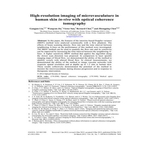 High resolution imaging of microvasculature 