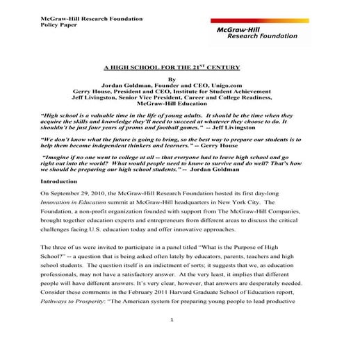 High School for the 21st Century