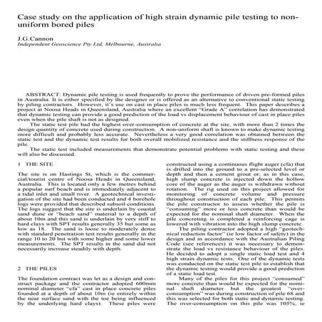 High strain dynamic pile testing - Independent Geoscience Pty Ltd