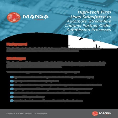 High tech firm uses Salesforce to automate, streamline channel partner order ...