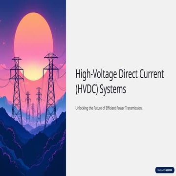 High Voltage Direct Current Hvdc Systems Pptx
