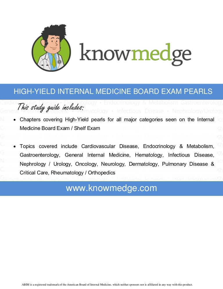 HighYield Internal Medicine Board Review Pearls