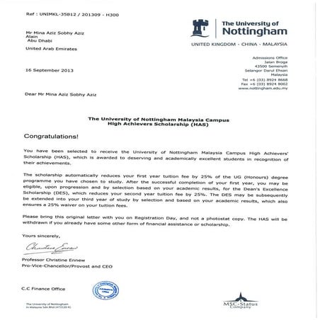 High Achievers Scholarship