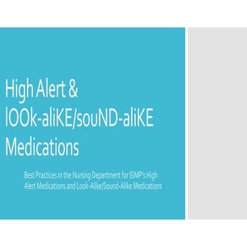 High alert & lasa medications