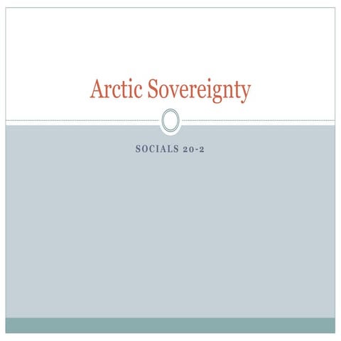 Arctic Sovereignty - High Arctic Relocations | PPTX