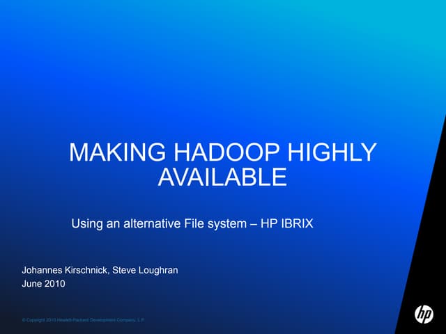 High Availability Hadoop