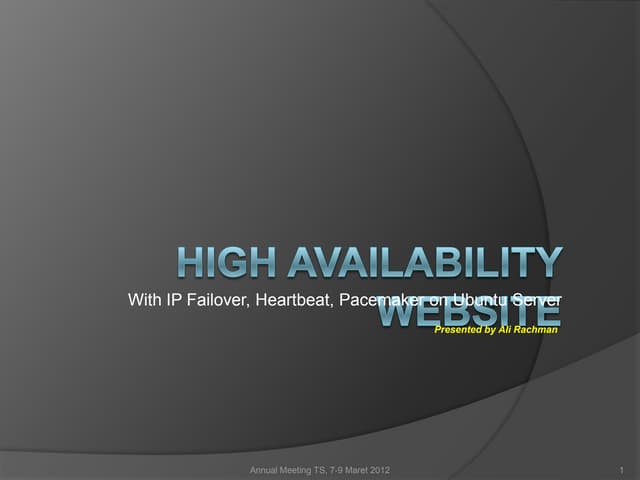 High Availability Server with DRBD in linux