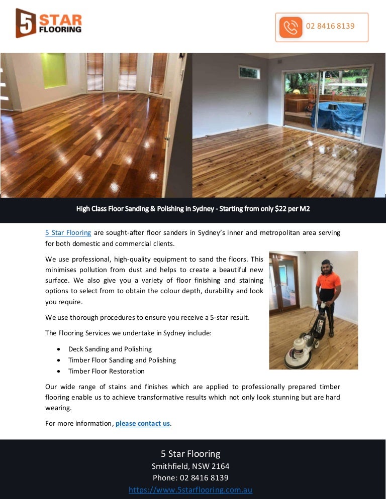 High Class Floor Sanding Polishing In Sydney Starting From Only