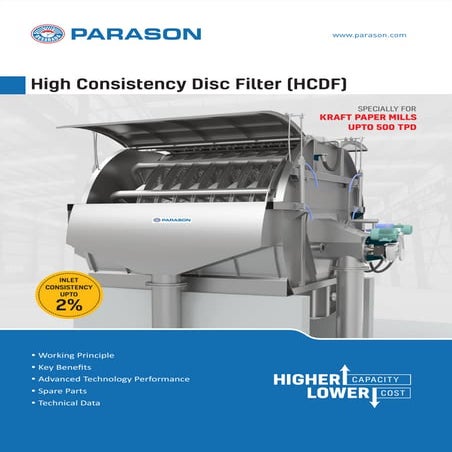 High Consistency Disc Filter (HCDF) for Paper Mill | PDF