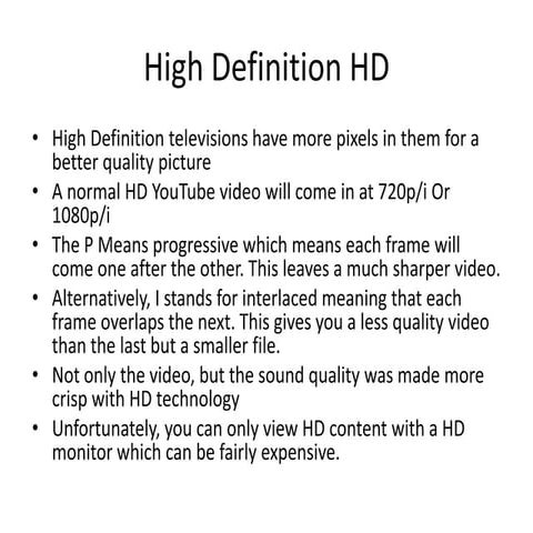 High definition hd