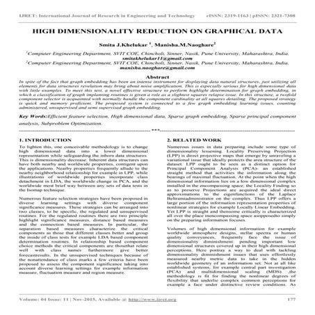 High dimensionality reduction on graphical data