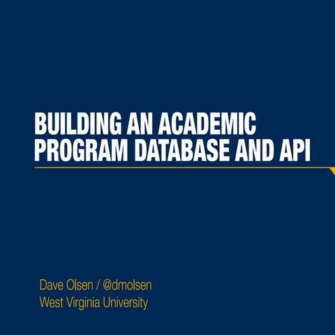 Building an Academic Program Database and API with Contentful and Amazon Web ...