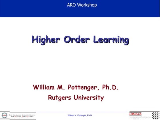 Higher Order Learning