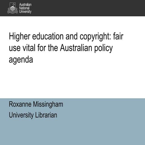 Higher education and copyright