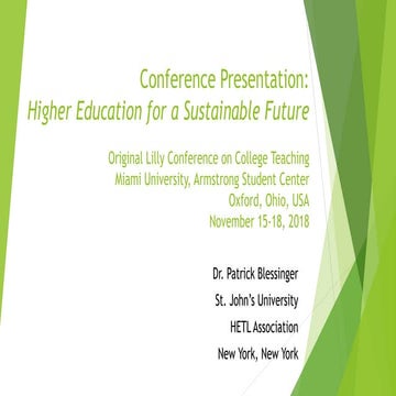 Higher education for a sustainable future | PPTX
