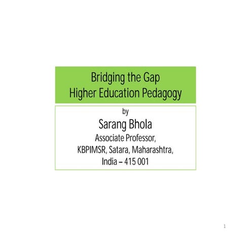 Higher education pedagogy bridging the gap | PDF