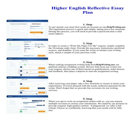 Higher English Reflective Essay Plan. Online assignment writing service.