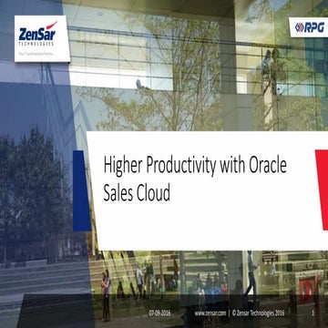 Driving Agility and Productivity with Oracle Sales Cloud