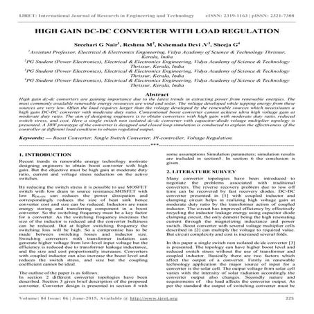 High gain dc dc converter with load regulation