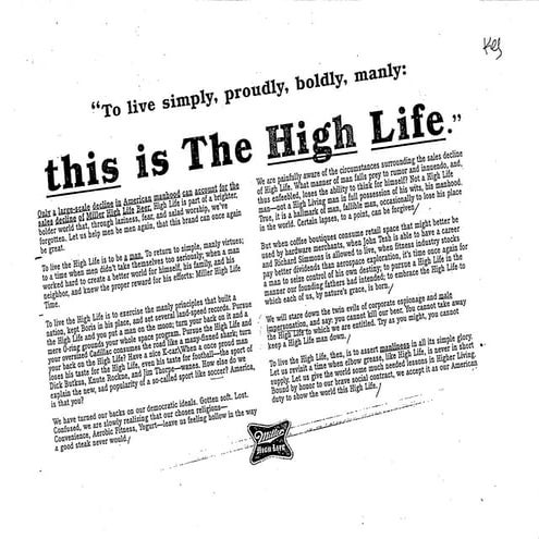 W+K, Miller High Life Creative Brief