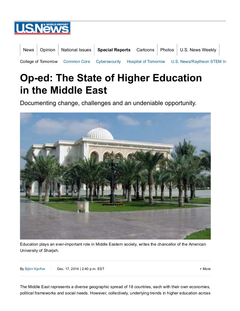 The State of Higher Education in the Middle East