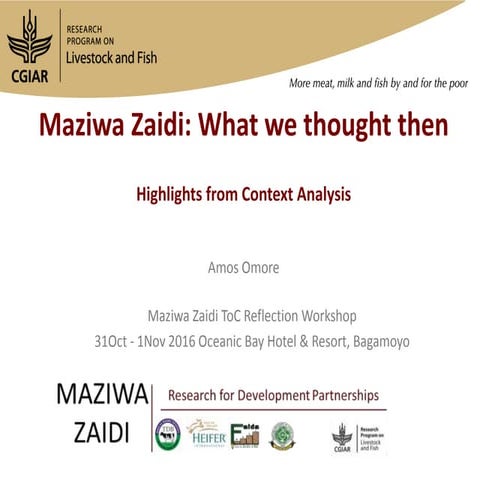 Maziwa Zaidi:Highlights:experiment to improve AR4D