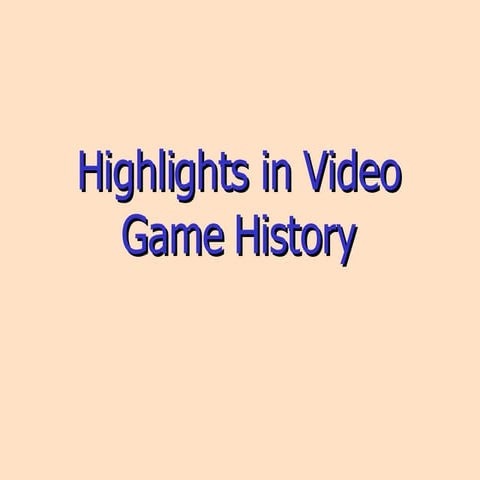 Highlights In Video Game History