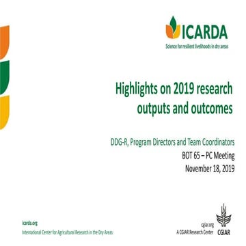 Highlights on 2019 research outputs and outcomes​