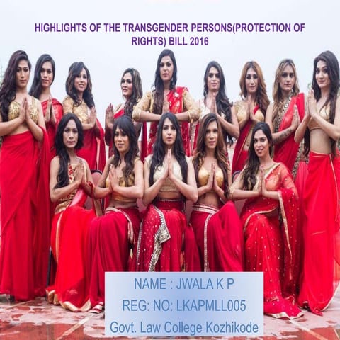 Highlights of the Transgender Persons(protection of rights) Bill 2016