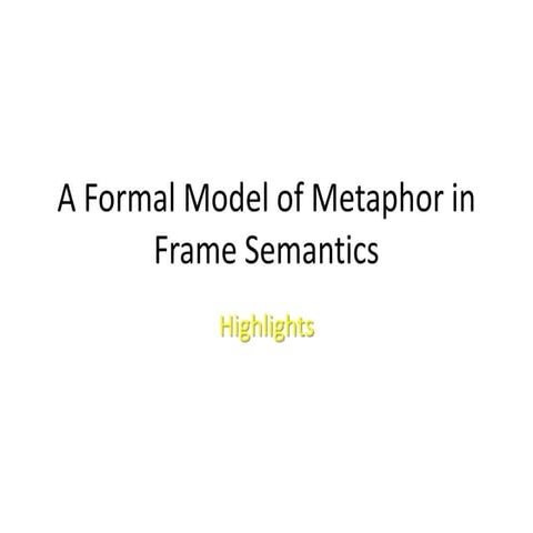 A Formal Model of Metaphor in Frame Semantics