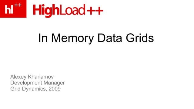 High Load 2009   Imdg Presentation