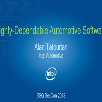 Highly dependable automotive software