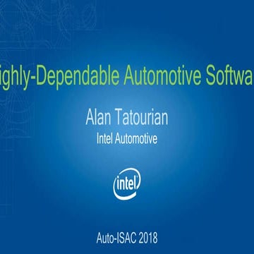 Highly dependable automotive software