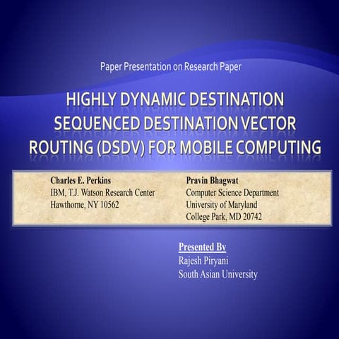 (Paper Presentation) DSDV