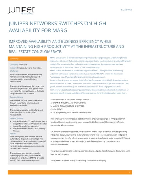 High Network Availability at MARG